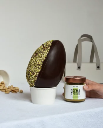 Uovo double face al pistacchio e cioccolato fondente bio